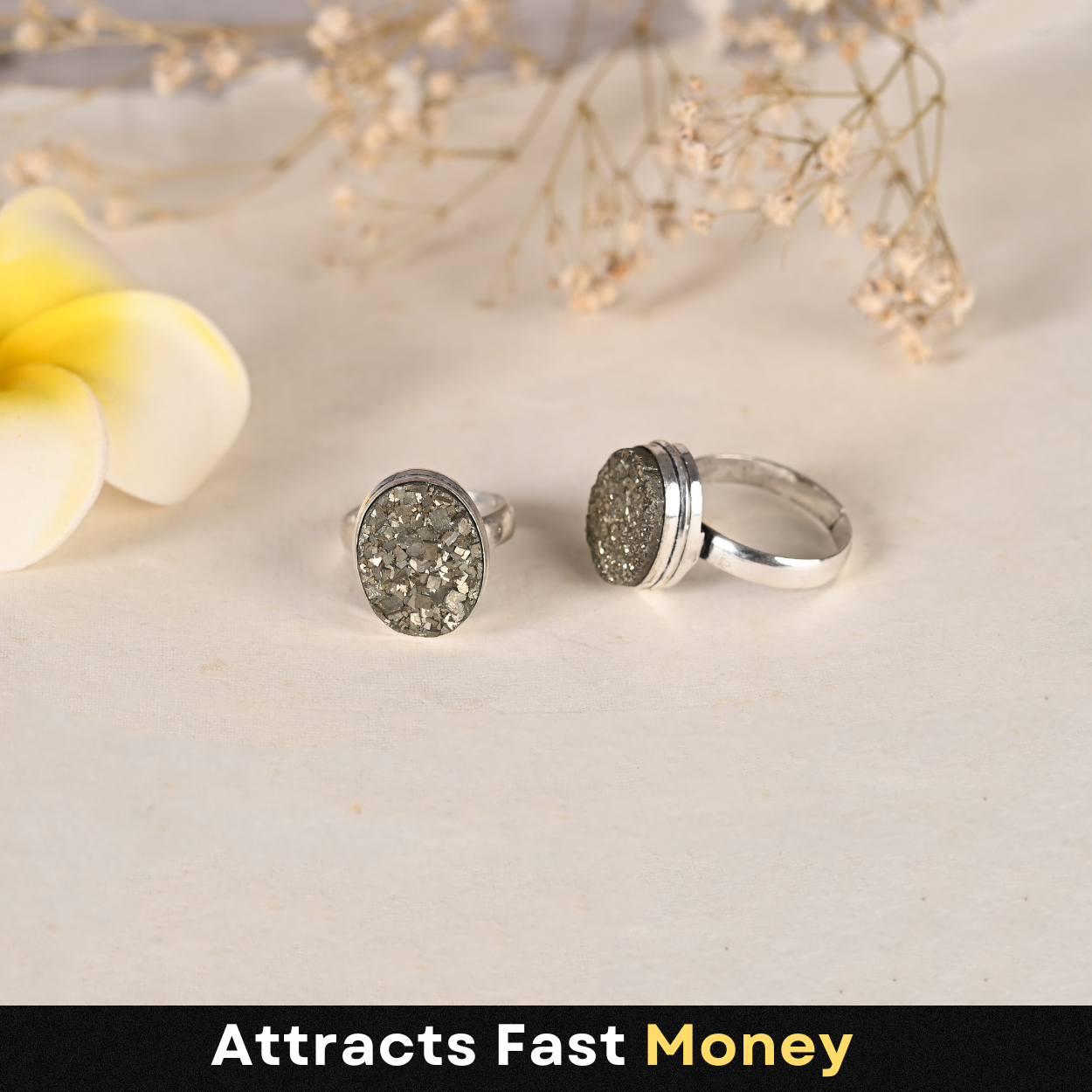 Wealth attraction Pyrite Adjustable Ring (Men/Women)
