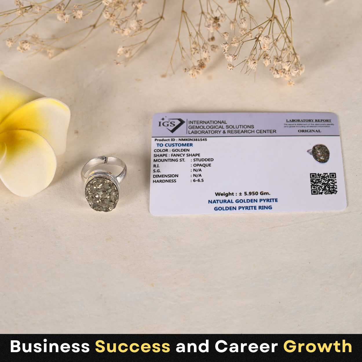 Wealth attraction Pyrite Adjustable Ring (Men/Women) - Image 2