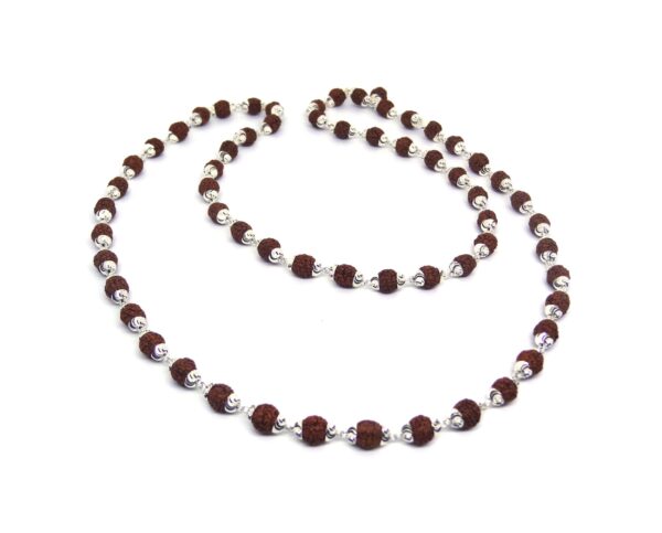 5 Mukhi Rudraksha Mala In Silver - Image 3