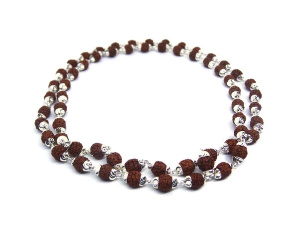 5 Mukhi Rudraksha Mala In Silver - Image 6