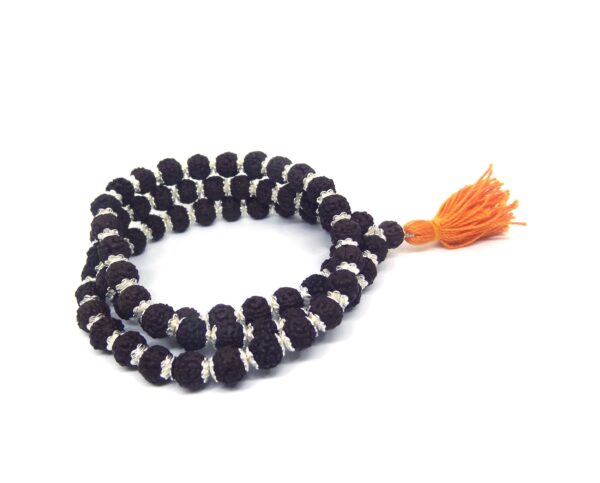 Rudraksha Mala 72 +1 Beads in Silver Caps - Image 5