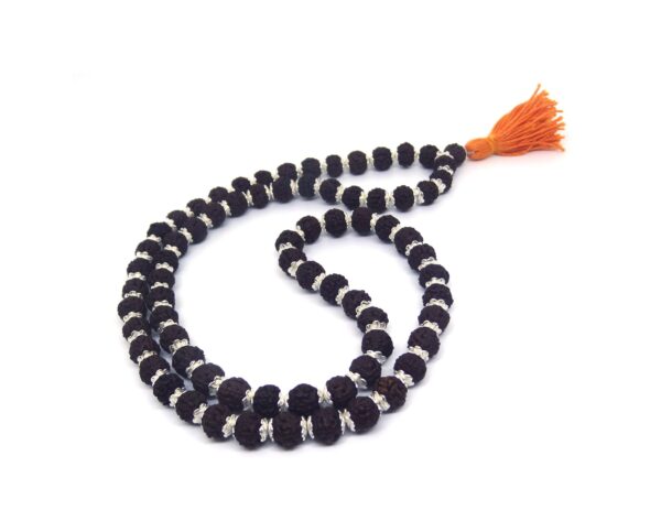 Rudraksha Mala 72 +1 Beads in Silver Caps - Image 2