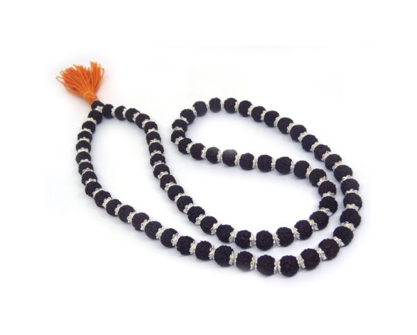 Rudraksha Mala 72 +1 Beads in Silver Caps - Image 8