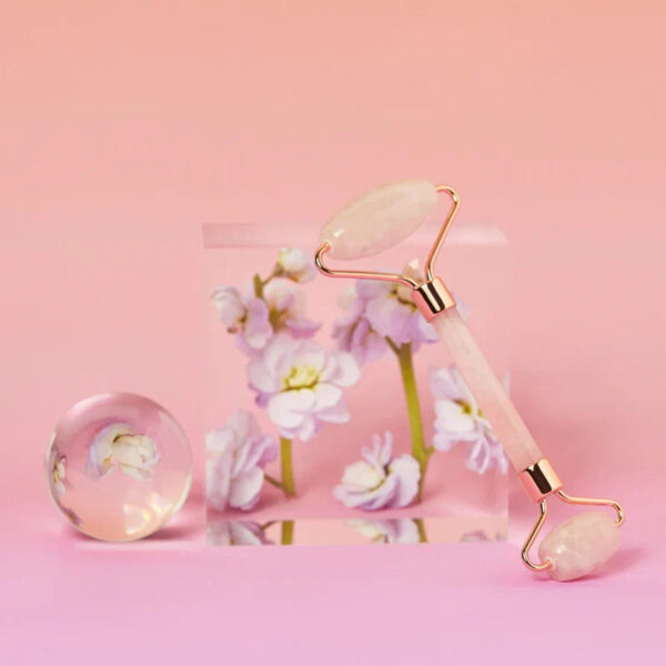 Face Rose Quartz Roller (Free Gua Sha) - Image 2